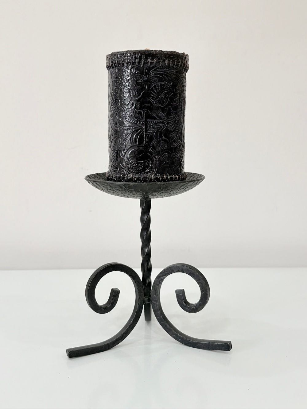 Brutalist West German Wrought Iron Candle Holder Ornate Candle Whimsigoth Castle